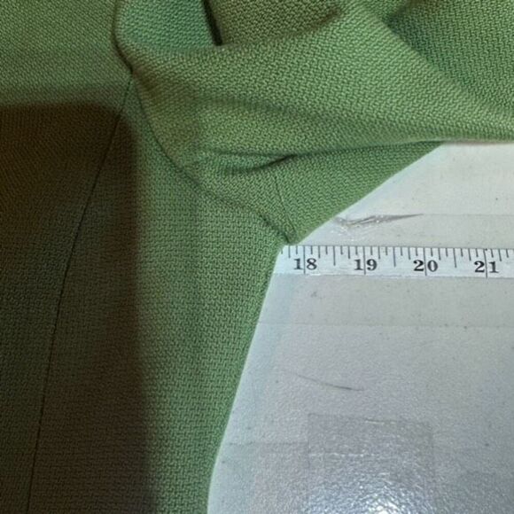 Zenobia 100% Virgin Wool Green Textured Pintuck Blazer Pear Green Size 8 - Picture 5 of 11